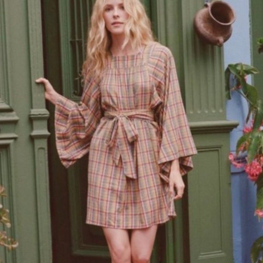 Doen Calder Dress in Rainbow Plaid - Picture 2 of 10